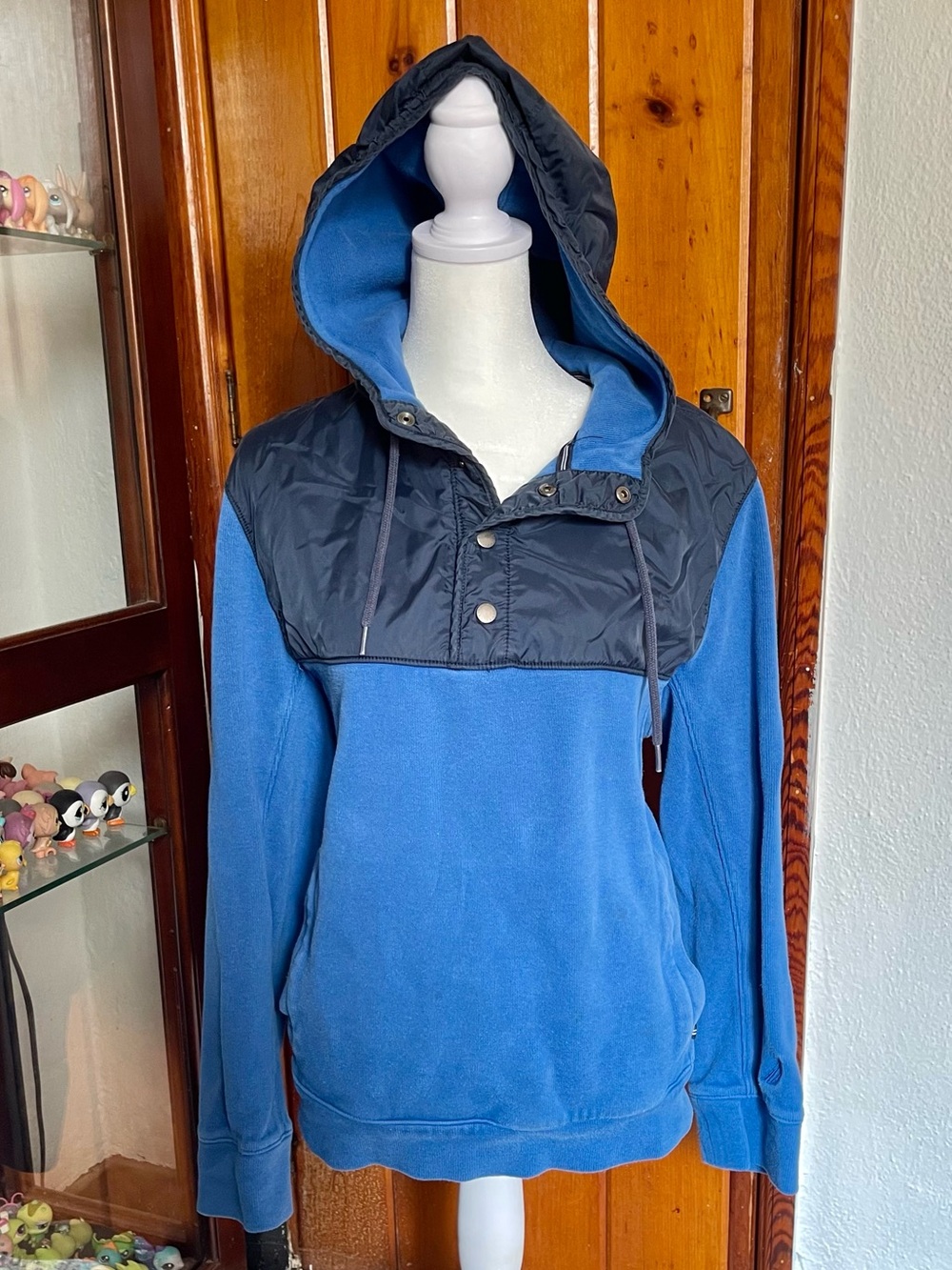 Blue Navy Button Up Nautica Hoodie Size M-L